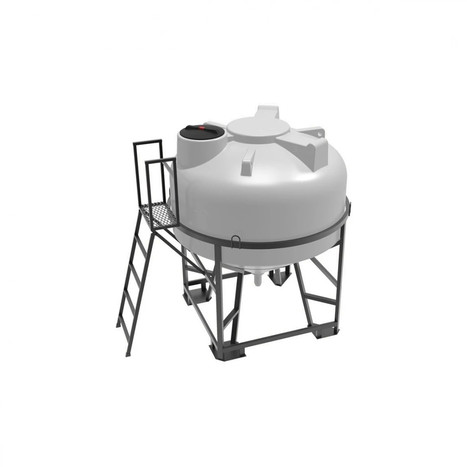 Фото-27070 Емкость ЦКТ 3000 литров с патрубком в обрешетке с лестницей