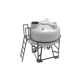 Фото-27070 Емкость ЦКТ 3000 литров с патрубком в обрешетке с лестницей