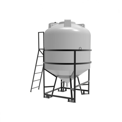 Фото-27190 Емкость ЦКТ 5000 литров с патрубком в обрешетке с лестницей