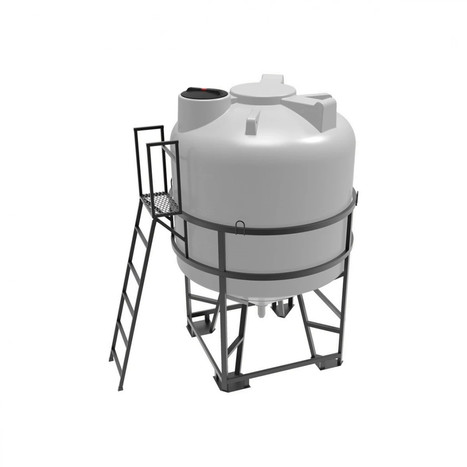 Фото-27182 Емкость ЦКТ 5000 литров с патрубком в обрешетке с лестницей