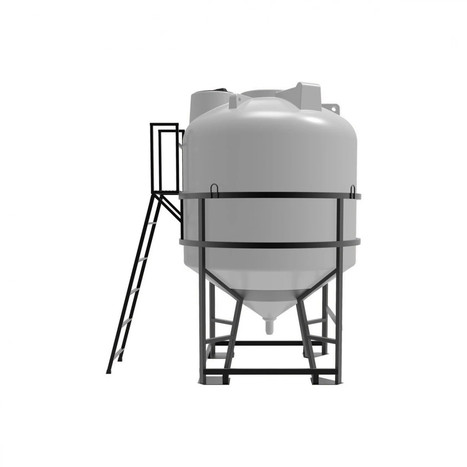 Фото-27178 Емкость ЦКТ 5000 литров с патрубком в обрешетке с лестницей