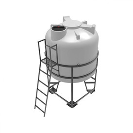 Емкость ЦКТ 5000 литров с патрубком в обрешетке с лестницей