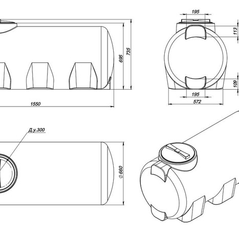 Фото-23270 Емкость H 500 литров синяя