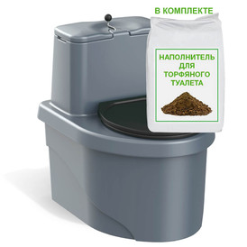 Фото-34047 Торфяной биотуалет «РОСА» PREMIUM серого цвета.