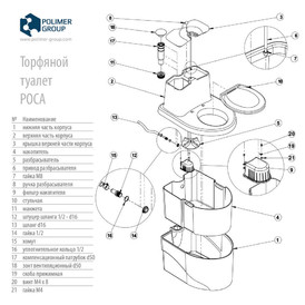Фото-34043 Торфяной биотуалет «РОСА» PREMIUM серого цвета.