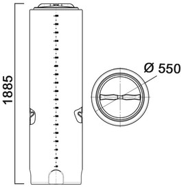 Фото-24250 Емкость цилиндрическая вертикальная 405 литров с дыхательным клапаном