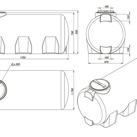 Фото-23302 Емкость H 750 литров синяя
