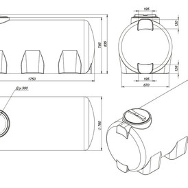 Фото-23302 Емкость H 750 литров синяя