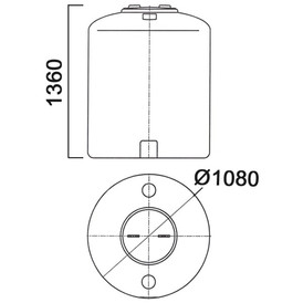 Фото-24366 Емкость цилиндрическая вертикальная 1140 литров с дыхательным клапаном