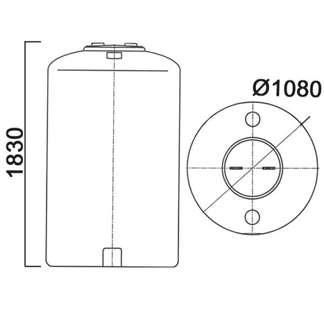 Фото-24386 Емкость цилиндрическая вертикальная 1600 литров с дыхательным клапаном