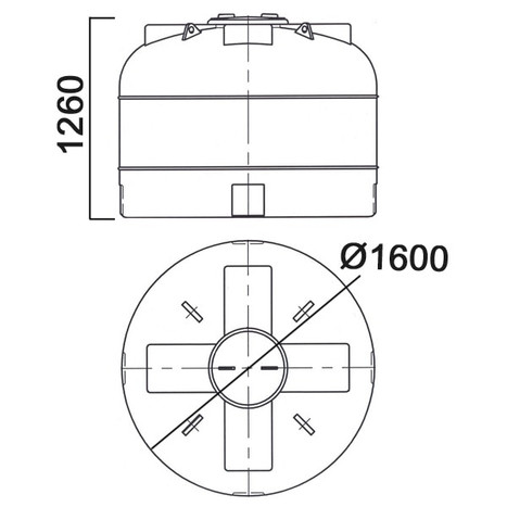 Фото-24402 Емкость цилиндрическая вертикальная 2000 литров с дыхательным клапаном