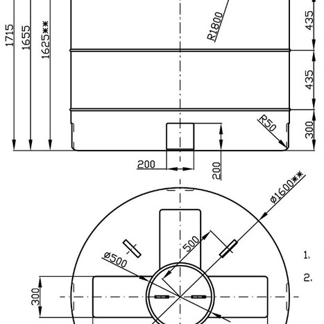 Фото-34519 Емкость цилиндрическая вертикальная 3000 литров с дыхательным клапаном, для жидкостей с плотностью до 1 г/см3