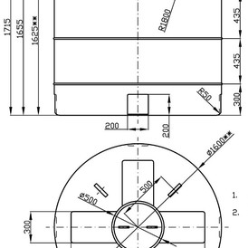 Фото-34519 Емкость цилиндрическая вертикальная 3000 литров с дыхательным клапаном, для жидкостей с плотностью до 1 г/см3