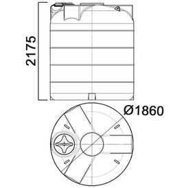 Фото-24530 Емкость цилиндрическая вертикальная 5100 литров с дыхательным клапаном для жидкостей с плотностью до 1 г/см3