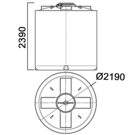 Фото-24546 Емкость цилиндрическая вертикальная 8000 литров с дыхательным клапаном