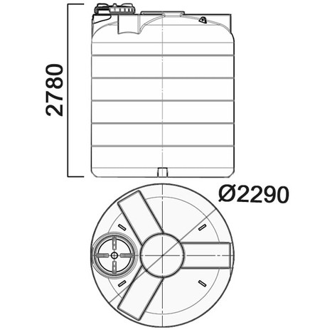 Фото-24570 Резервуар цилиндрический вертикальный 10000 литров с дыхательным клапаном для жидкостей с плотностью до 1 г/см3