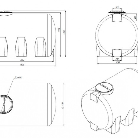Фото-23318 Емкость H 2000 литров синяя
