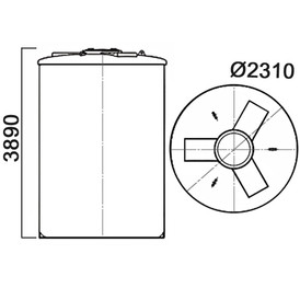 Фото-24602 Емкость цилиндрическая вертикальная 14500 литров с дыхательным клапаном