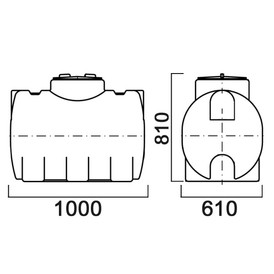 Фото-24622 Емкость цилиндрическая горизонтальная 300 литров с дыхательным клапаном и сливом