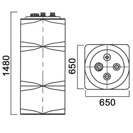 Фото-26242 Емкость прямоугольная вертикальная 500 литров для дизельного топлива со сливом