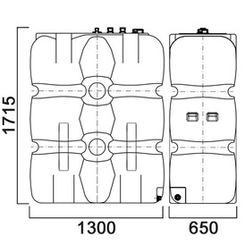 Фото-26294 Емкость прямоугольная 1000 литров для дизельного топлива со сливом