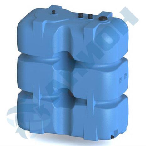 Фото-26314 Емкость прямоугольная 1500 литров для дизельного топлива со сливом