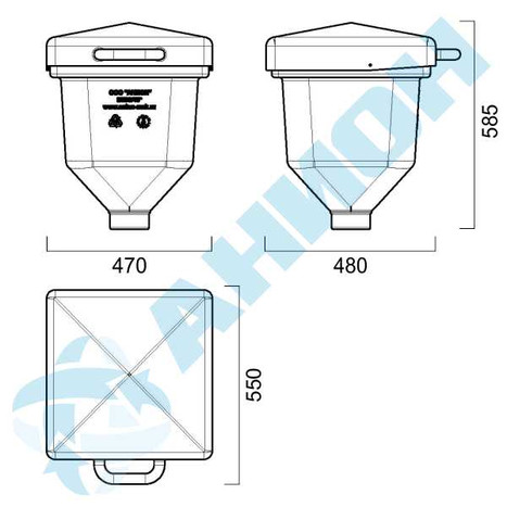Фото-32794 Бункер 45 литров с патрубком d 110 мм