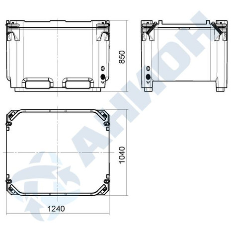Фото-32910 Контейнер изотермический И620С (полезный объем 600 литров) со сливом BCS56х4 без крышки