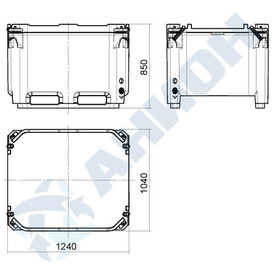 Фото-32910 Контейнер изотермический И620С (полезный объем 600 литров) со сливом BCS56х4 без крышки