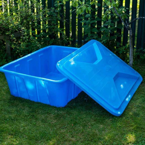 Фото-25326 Ванна KN 600л NEW синяя с крышкой