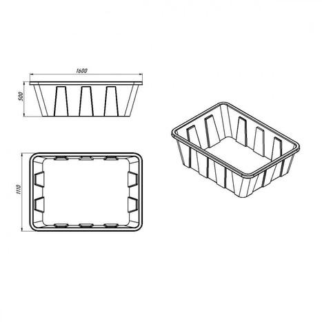 Фото-25366 Ванна KN 600л NEW синяя с крышкой