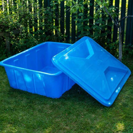 Фото-25326 Ванна KN 600л NEW синяя с крышкой