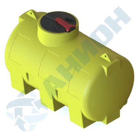 Фото-28874 Емкость цилиндрическая горизонтальная 1000 литров, усиленная (плотность хранимых в-в до 1,6 г/см3)