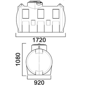 Фото-28878 Емкость цилиндрическая горизонтальная 1000 литров, усиленная (плотность хранимых в-в до 1,6 г/см3)