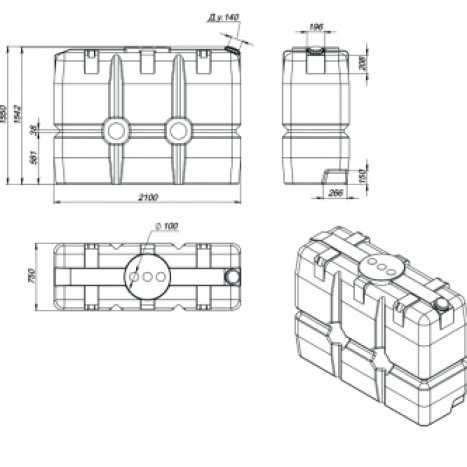 Фото-25502 Емкость SK 2000 литров OIL белая