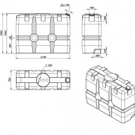 Фото-25502 Емкость SK 2000 литров OIL белая
