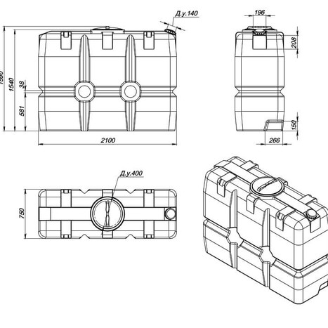 Фото-25510 Емкость SK 2000 литров синяя