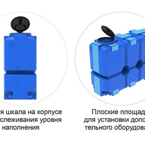Фото-26434 Емкость ST 2000 литров с патрубками 100мм и с откидной крышкой