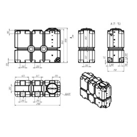 Фото-26438 Емкость ST 2000 литров с патрубками 100мм и с откидной крышкой