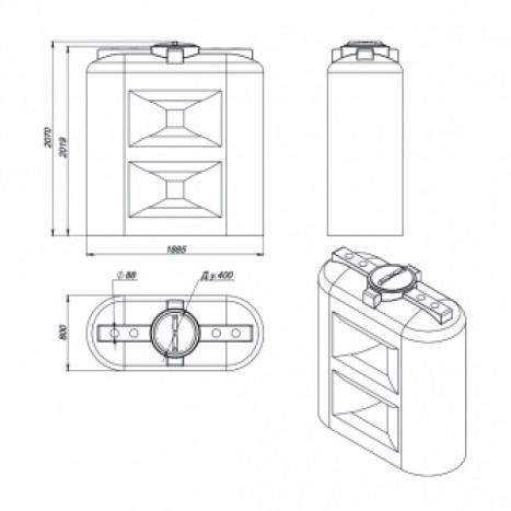 Фото-25526 Емкость SL 2000 литров OIL белая