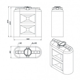 Фото-25526 Емкость SL 2000 литров OIL белая